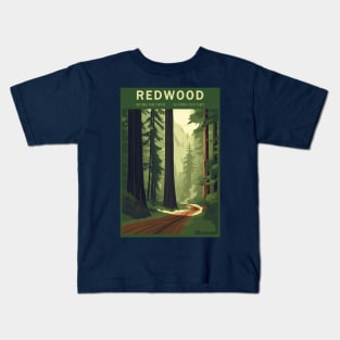 Redwood National Park Vintage Travel Poster Kids T-Shirt